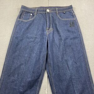 Vintage Notorious BIG Jeans Mens 38x31 Blue Embroidered Denim Hip Hop Baggy Wide